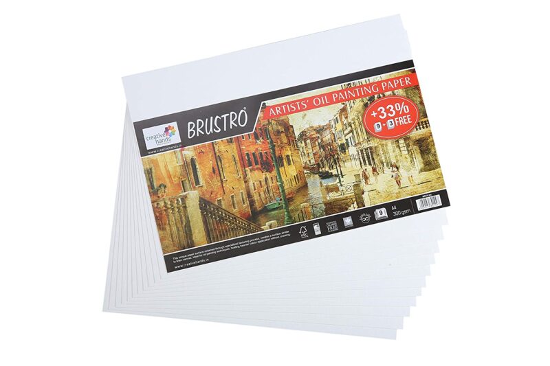 Brustro Artists' Oil Painting Papers 300 GSM A4 (Pack of 9 + 3 Free Sheets) - Image 2