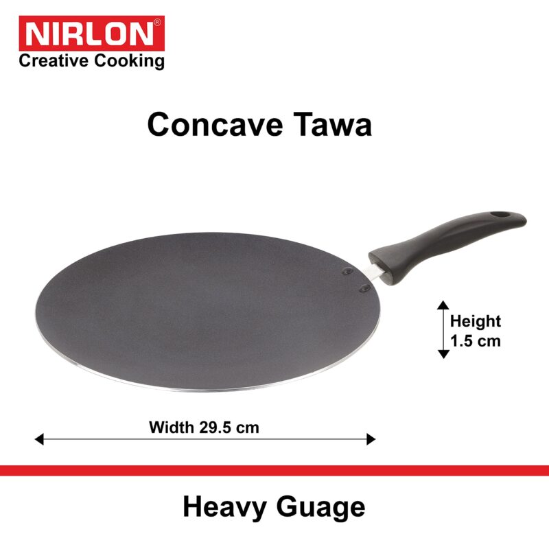 NIRLON Non-Stick Aluminium Cookware Set, 2-Pieces, Red (3.2 FT+CT) - Image 7
