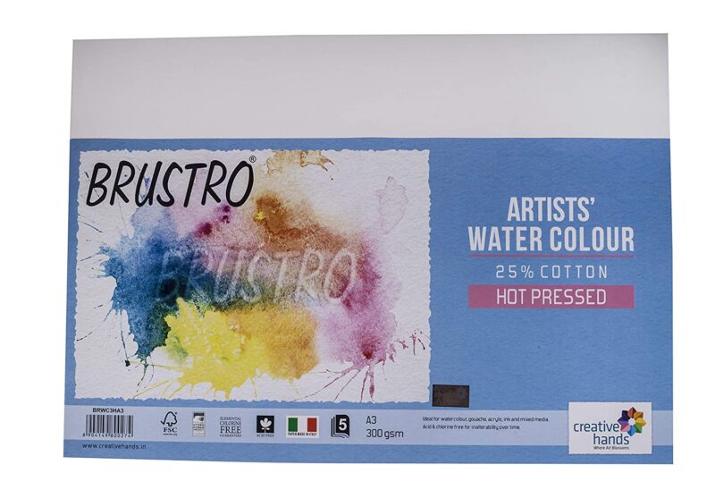 Brustro Watercolour Papers 25% Cotton HP 300 GSM A3 , 2 Packets (Each Packet Contains 5 sheets) - Image 3