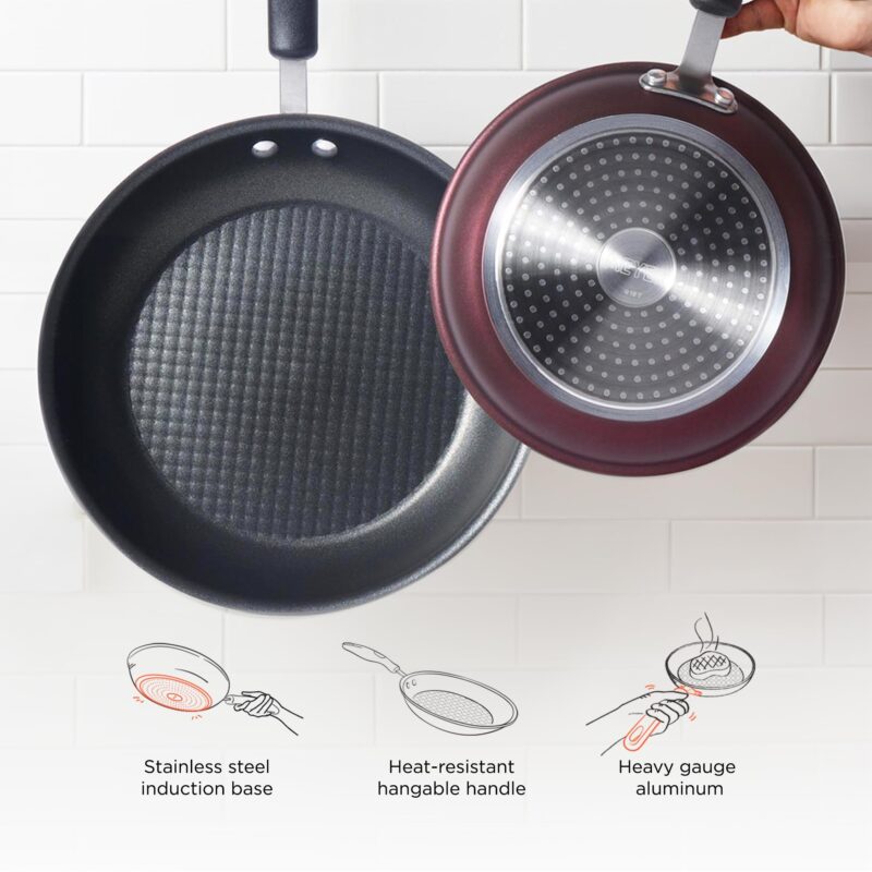 Meyer Merlot Aluminium Non-Stick Frypan | Frying Pan | Omlette pan | Fry pan with Stick Handle | Small Pan | Egg Pan | Gas and Induction Compatible| 100% Toxic Free, 20cm/ 0.96 Liters (Purple) - Image 9