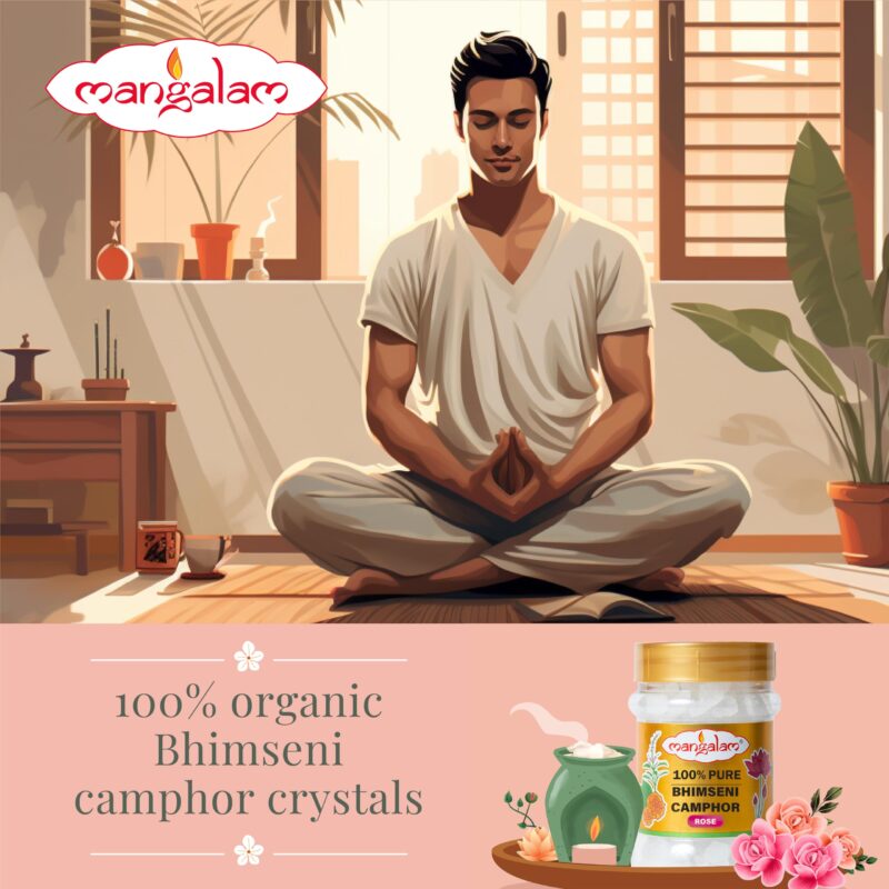 MANGALAM Bhimseni (Rose) Camphor 100g Jar - Pack of 1 | 100% Pure | for Puja, Aromatherapy & Air Freshener | Sweet Fragrance - Image 2