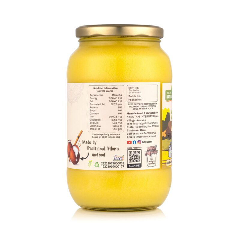 Kasutam A2 Desi Cow Bilona Ghee, Made By Traditional Vedic Bilona Method, Made In Earthen Pot & Hand Churned, Free Grazing Grass Fed Cow Ghee, 100% Pure, Natural & Healthy, Glass Jar- 500Ml - Image 8