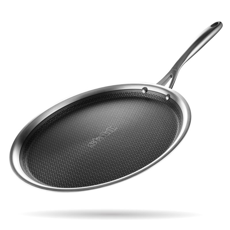 Stahl Triply Stainless Steel Non Stick Tawa | Tri Ply Dosa Tawa | Stainless Steel Scratch Resistant Dosa Tawa with Induction Base | Hybrid 6932, Dia 32 cm