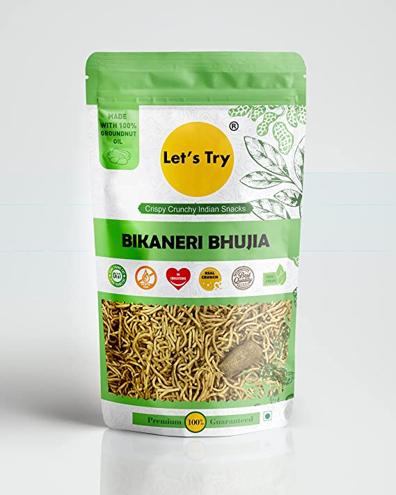 Let's Try Bikaneri Bhujia Snacks - Crispy, Crunchy, High In Quality, 250 g