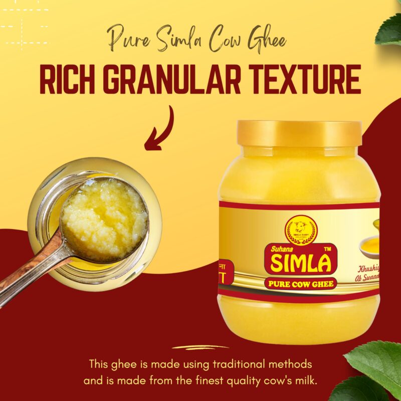 Simla Dairy Industries Suhana Simla Premium Danedar Cow Ghee Desi Ghee-5 Liter,4.9 Kilograms - Image 6
