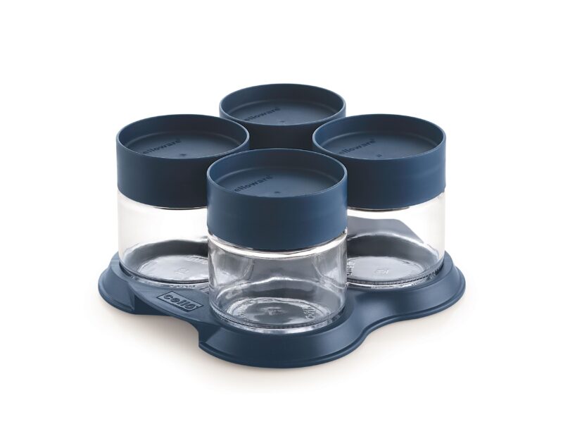 Blue|Modustack Glassy Set of 4 with Tray Gift Set / 4 Pieces with Tray