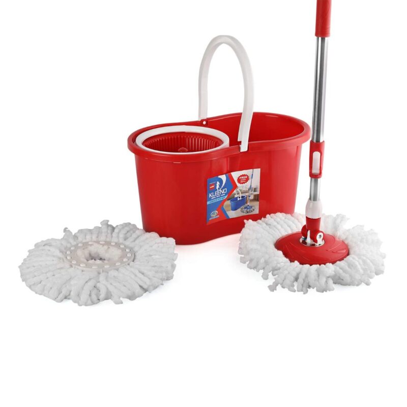 Red|Kleeno Compacto Spin Mop with Refill