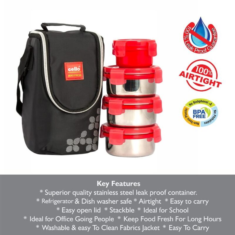 MF Click 4 Steel Lunch Box, Set of 4 - Image 3