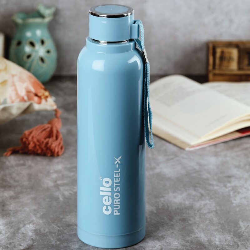 Pastel Blue|Puro Steel-X Benz 900 Water Bottle, 730ml / 730ml