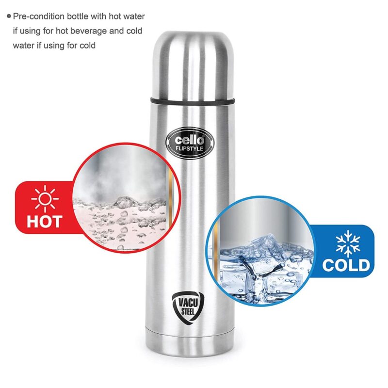 Flipstyle Flask, Vacusteel Water Bottle with Thermal Jacket, 350ml - Image 4
