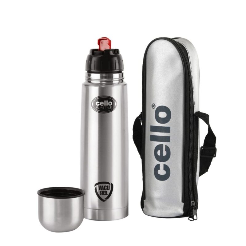 Flipstyle Flask, Vacusteel Water Bottle with Thermal Jacket, 500ml - Image 2