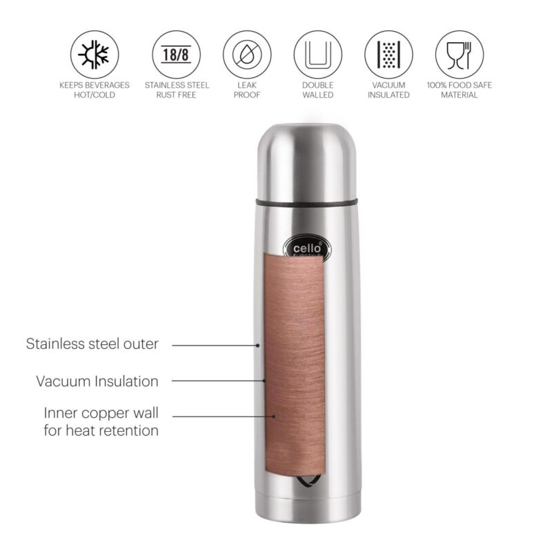 Flipstyle Flask, Vacusteel Water Bottle with Thermal Jacket, 750ml - Image 3