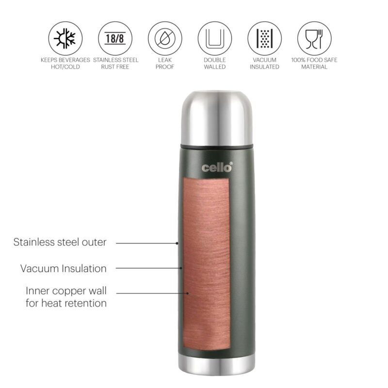 Duro Flip Flask, Vacusteel Water Bottle with Thermal Jacket - Image 18