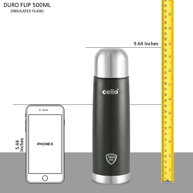 Duro Flip Flask, Vacusteel Water Bottle with Thermal Jacket, 500ml - Image 12