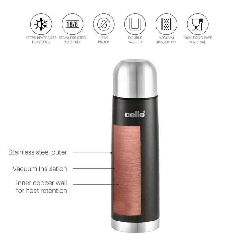 Duro Flip Flask, Vacusteel Water Bottle with Thermal Jacket, 750ml - Image 5