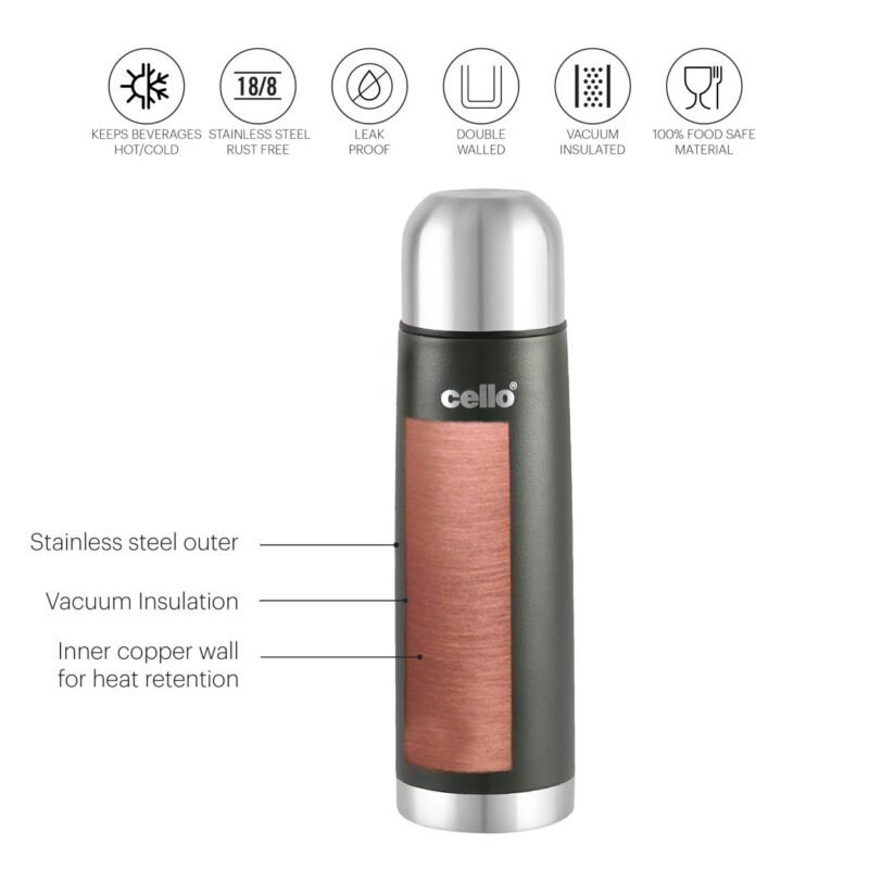 Duro Flip Flask, Vacusteel Water Bottle with Thermal Jacket - Image 22