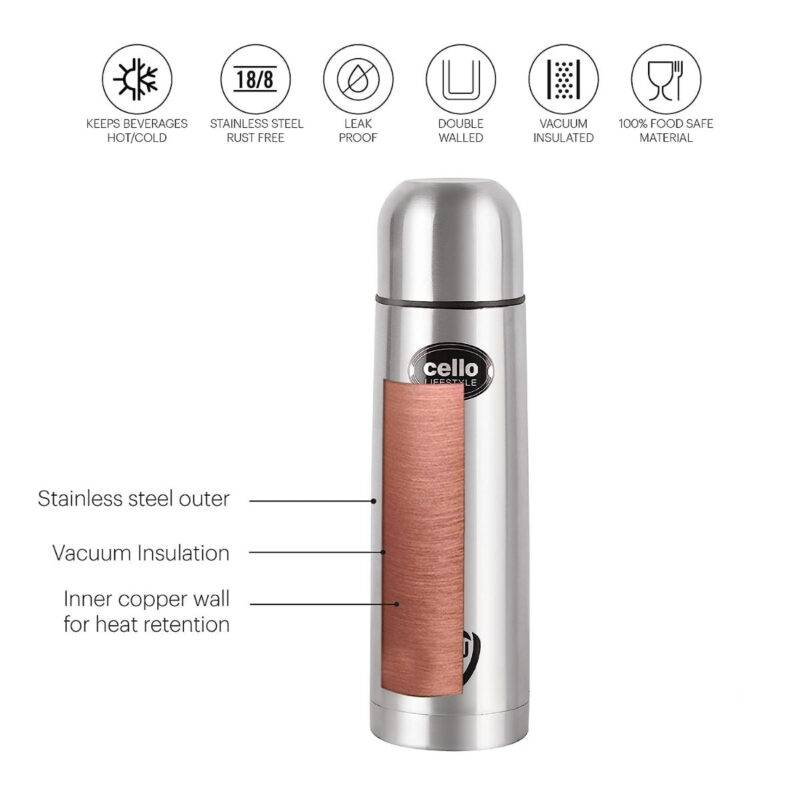Lifestyle Flask, Vacusteel Water Bottle with Thermal Jacket, 750ml - Image 3