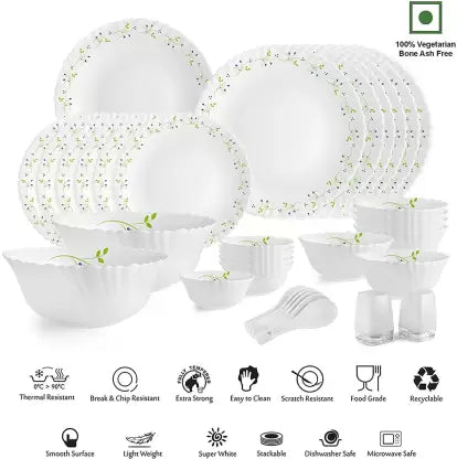Dazzle Series 35 Pieces Opalware Dinner Set for Family of 6 - Image 16