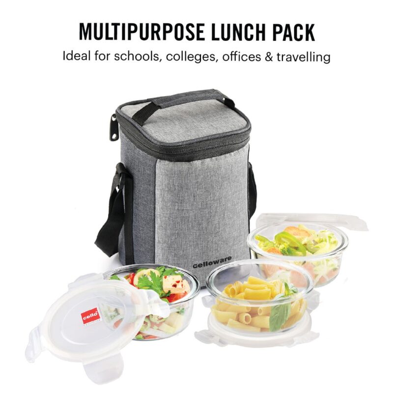 Delighta Borosilicate Glass Lunch Box with Jacket, Round - Image 12