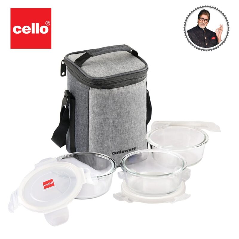 Delighta Borosilicate Glass Lunch Box with Jacket, Round - Image 14
