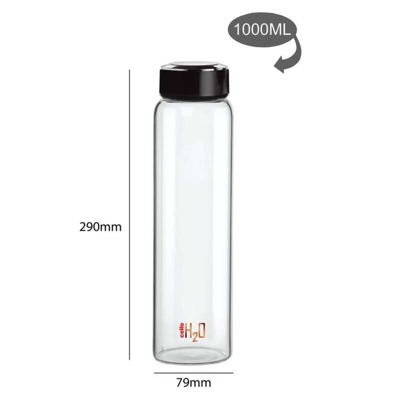 H2O Borosilicate Glass Water Bottle, 1000ml - Image 13