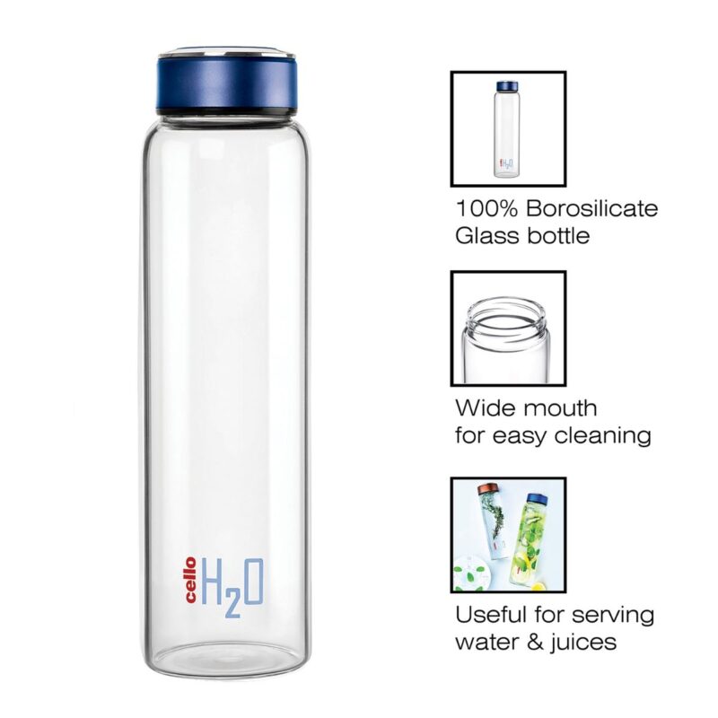 H2O Borosilicate Glass Water Bottle, 1000ml - Image 11