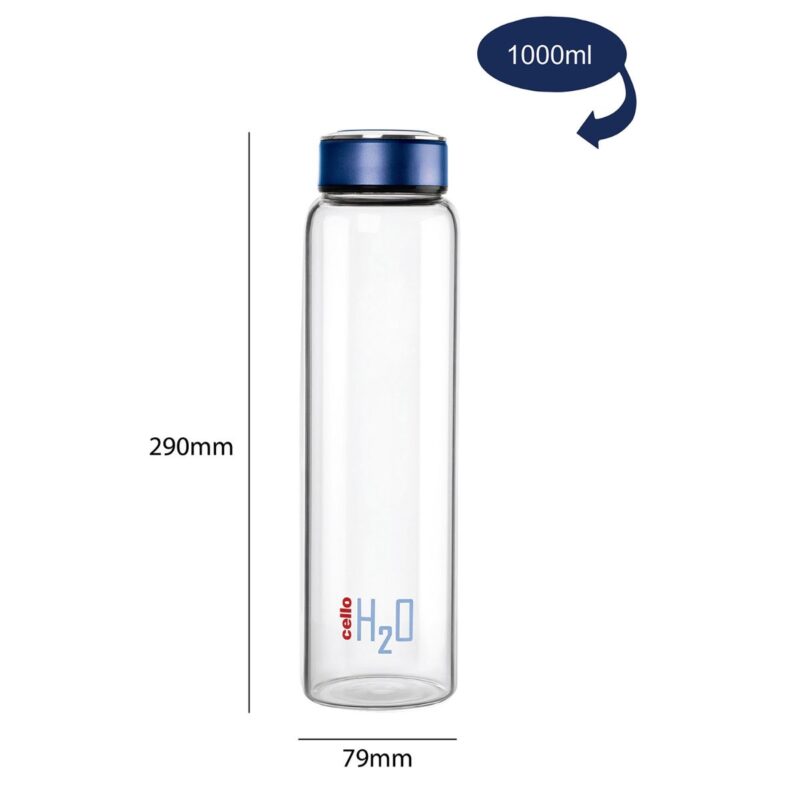 H2O Borosilicate Glass Water Bottle, 1000ml - Image 14