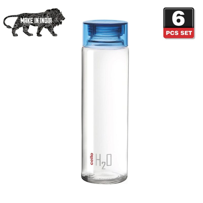H2O Glass Water Bottle with Plastic Cap, 920ml - Image 35