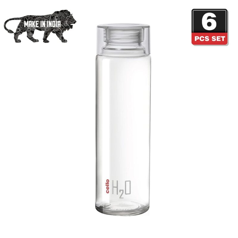 H2O Glass Water Bottle with Plastic Cap, 920ml - Image 36