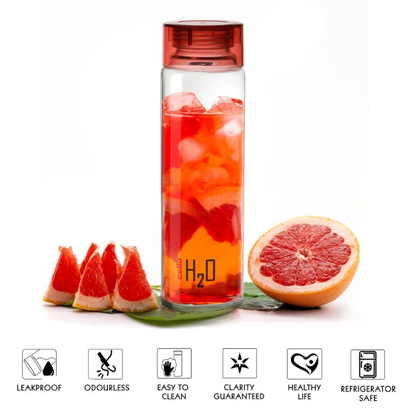 H2O Glass Water Bottle with Plastic Cap, 920ml - Image 26
