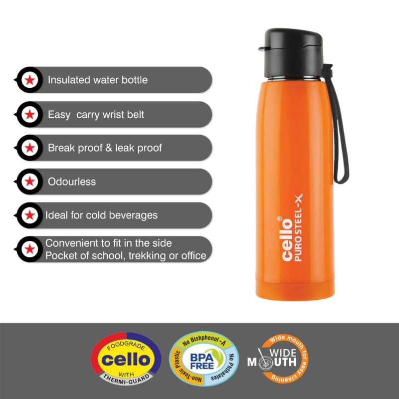 Puro Steel-X Cooper 600 Water Bottle, 630ml - Image 16