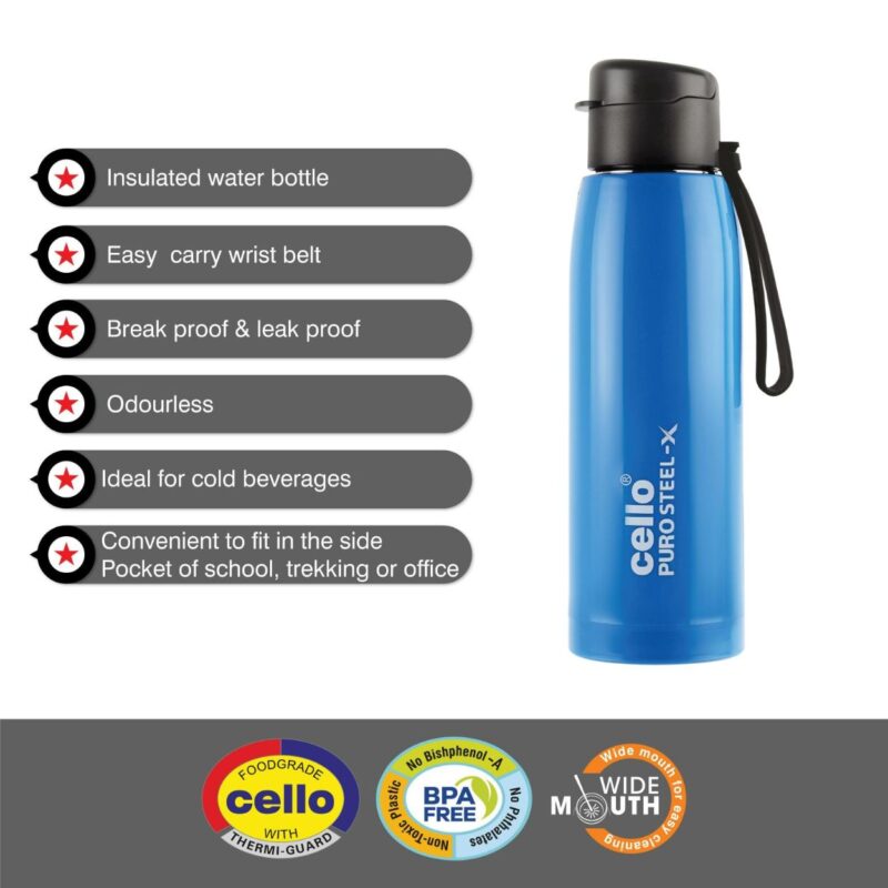 Puro Steel-X Cooper 600 Water Bottle, 630ml - Image 17