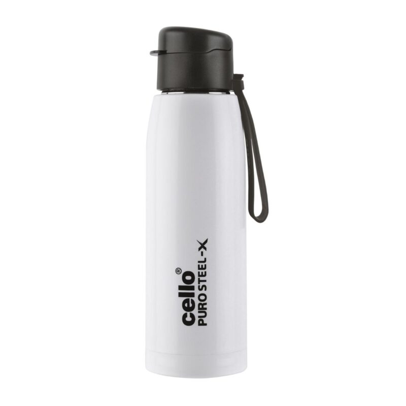 White|Puro Steel-X Cooper 600 Water Bottle, 630ml / 630ml