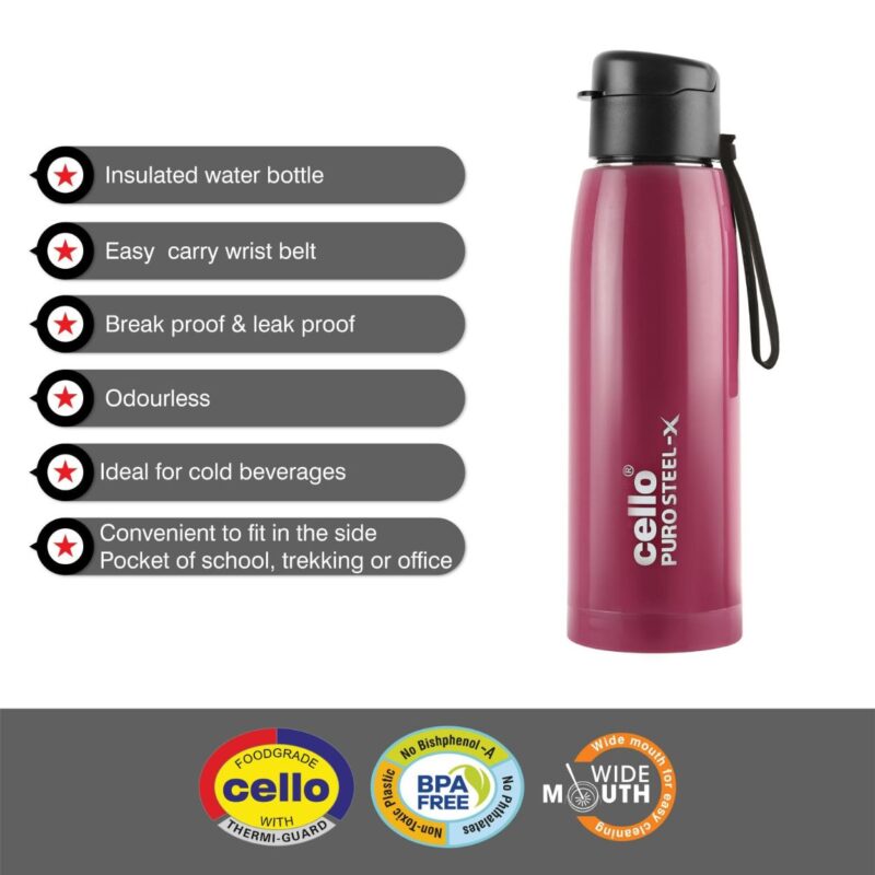 Puro Steel-X Cooper 600 Water Bottle, 630ml - Image 19