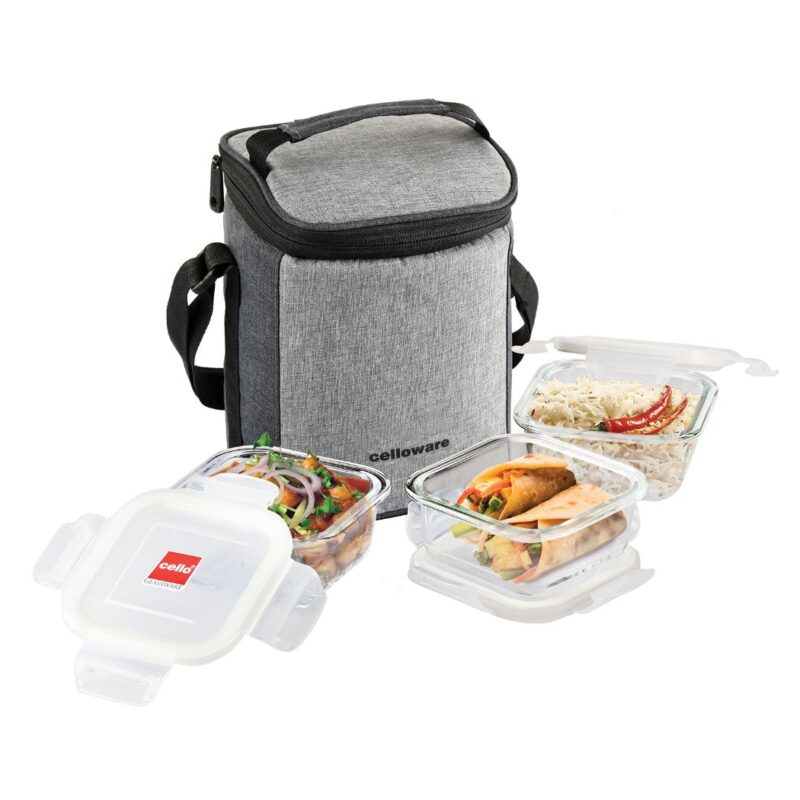 Delighta Borosilicate Glass Lunch Box with Jacket, Square - Image 4