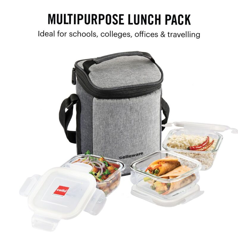 Delighta Borosilicate Glass Lunch Box with Jacket, Square - Image 12