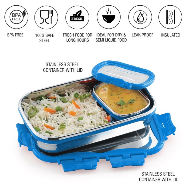 Click It Stainless Steel Lunch Box, Medium - Image 5