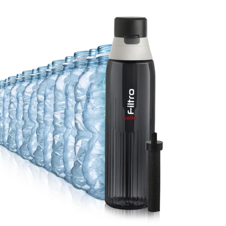 Black|Filtro Water Bottle With Activated Carbon Filter, 1000ml / 1000ml