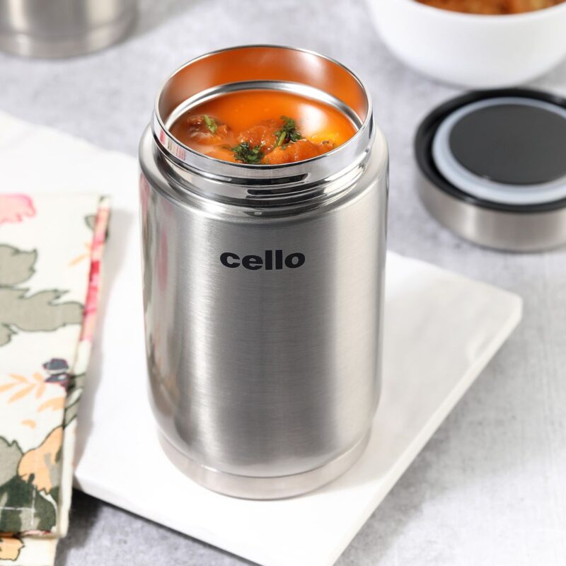Silver|Supee Flask, Insulated Soup and Food Jar, 600ml / 600ml