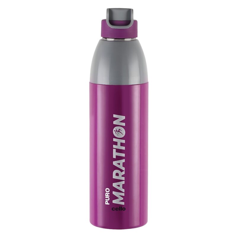 Purple|Puro Steel X Marathon Water Bottle with Inner Steel / 680ml