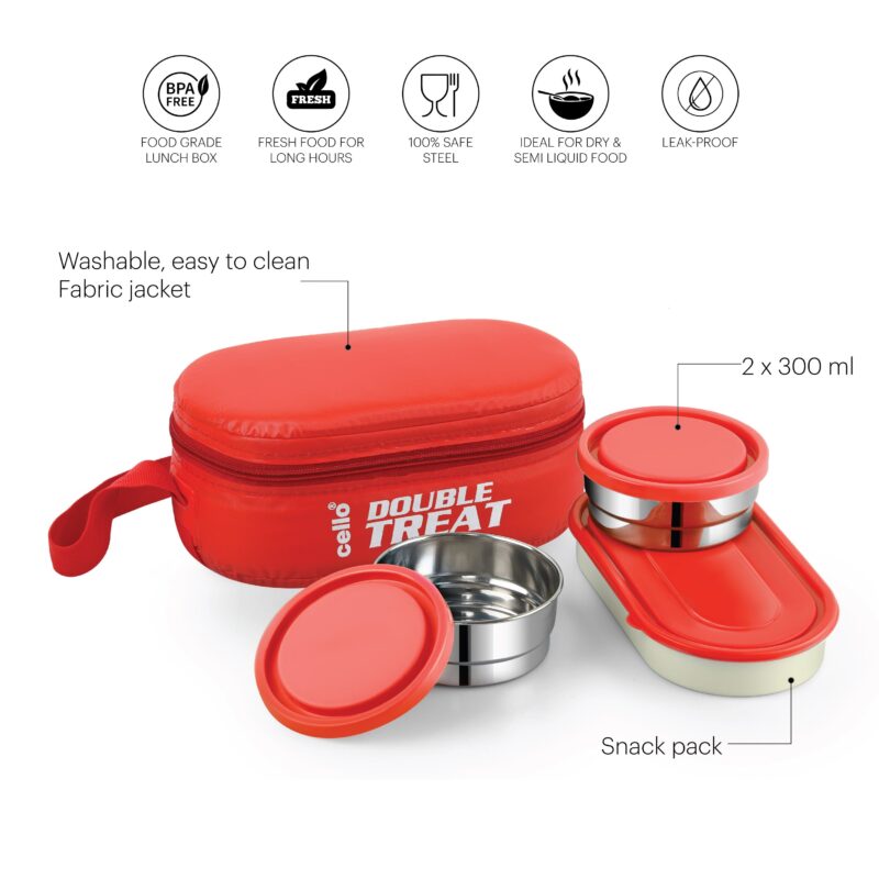 Double Treat Lunch Box with Jacket, Set of 3 - Image 3