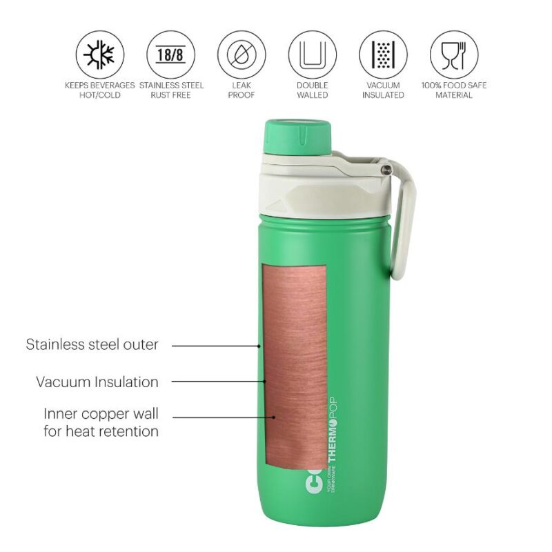 Pop Hot & Cold Stainless Steel Kids Water Bottle, 600ml - Image 25