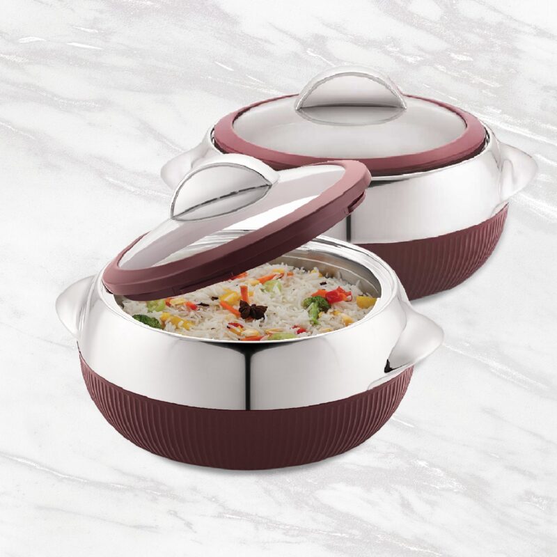 Brown|Linea Insulated Casserole, Set of 2 / 1100ml