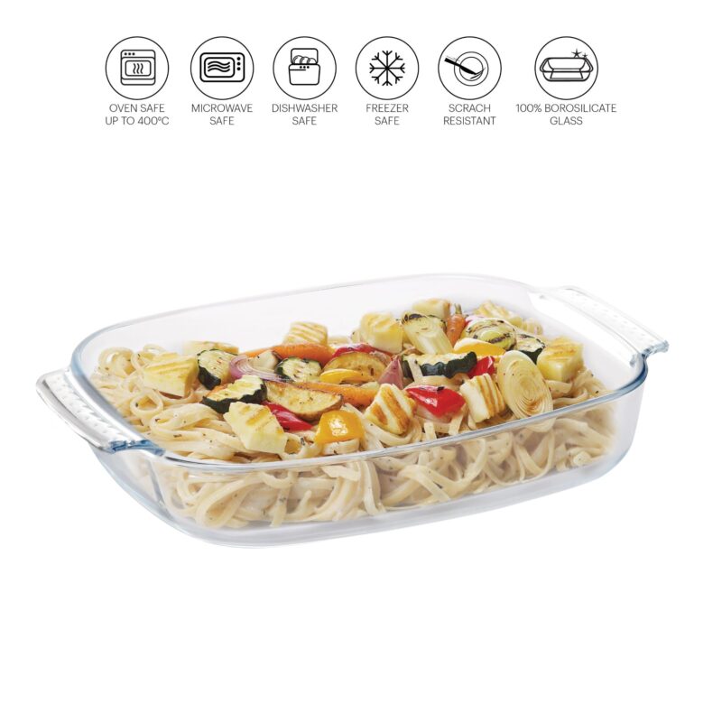 Giacinta Rectangle Glass Baking Dish, 2000ml - Image 3
