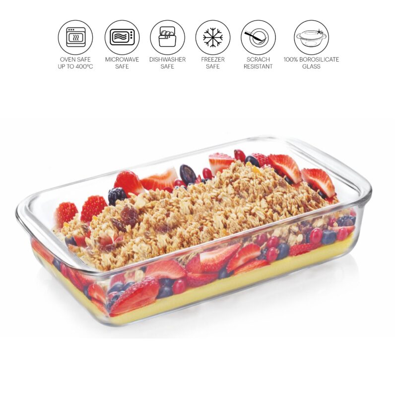 Dahlia Rectangle Glass Baking Dish, 1600ml - Image 3