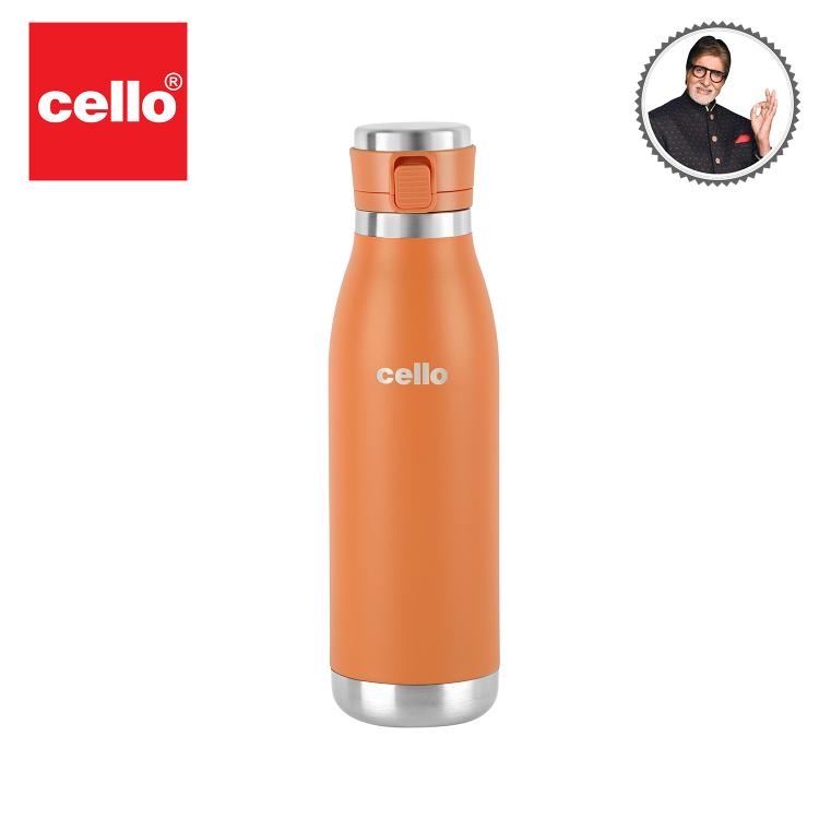 Orange|Duro Jet Flask, Vacusteel Water Bottle, 600ml / 600ml
