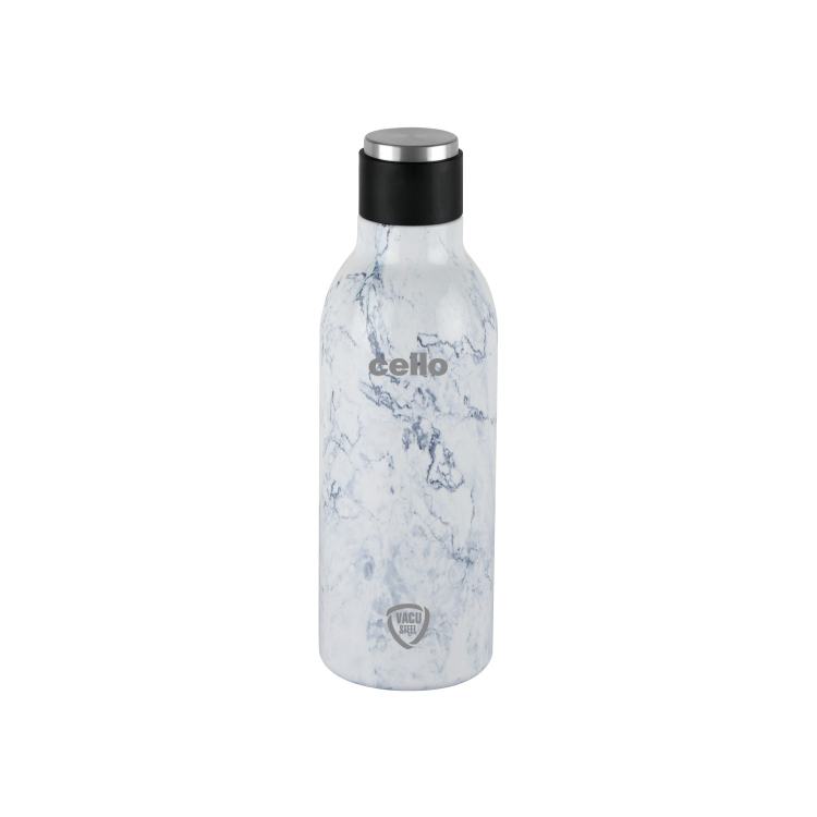 White|Deezee Marbella Flask, Vacusteel Water Bottle / 600ml