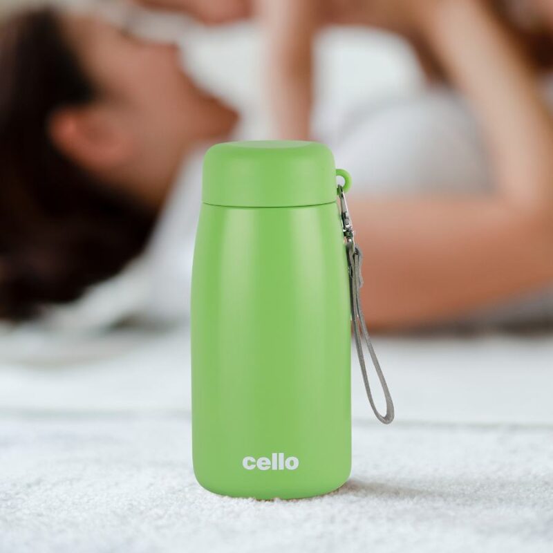 Green|Mom Hot & Cold Stainless Steel Kids Water Bottle, 350ml / 350ml