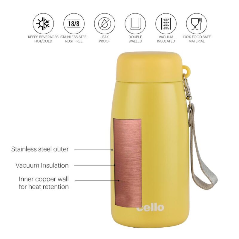 Mom Hot & Cold Stainless Steel Kids Water Bottle, 350ml - Image 11