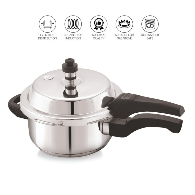 Chef Impact Bonded Stainless Steel Tri-Ply Bottom Pressure Cooker Outer Lid - Image 7